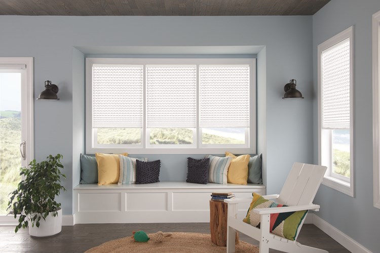 1" Pleated Shades with Cordless Lift: Innocence, White Pearl 4162